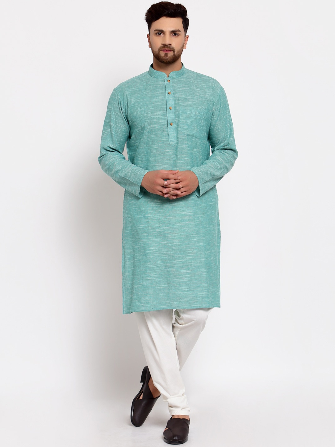 

MOHANLAL SONS Men Mint Green Pure Cotton Kurta with Pyjamas