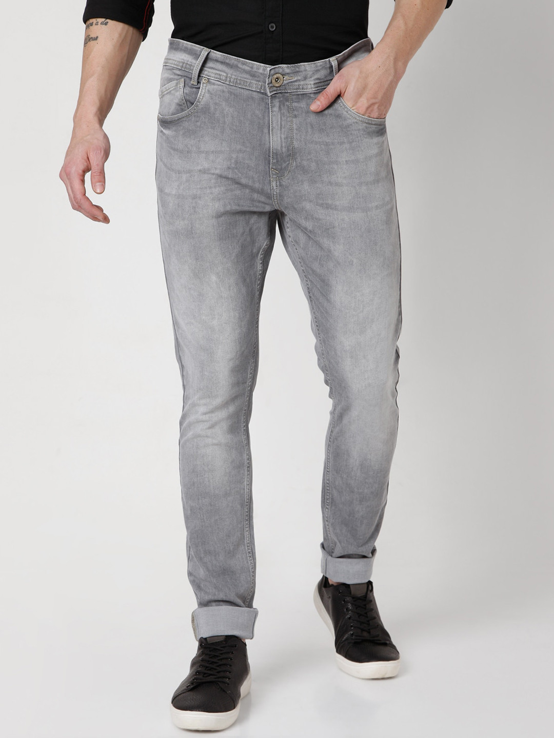 

Mufti Men Grey Skinny Fit Heavy Fade Stretchable Jeans