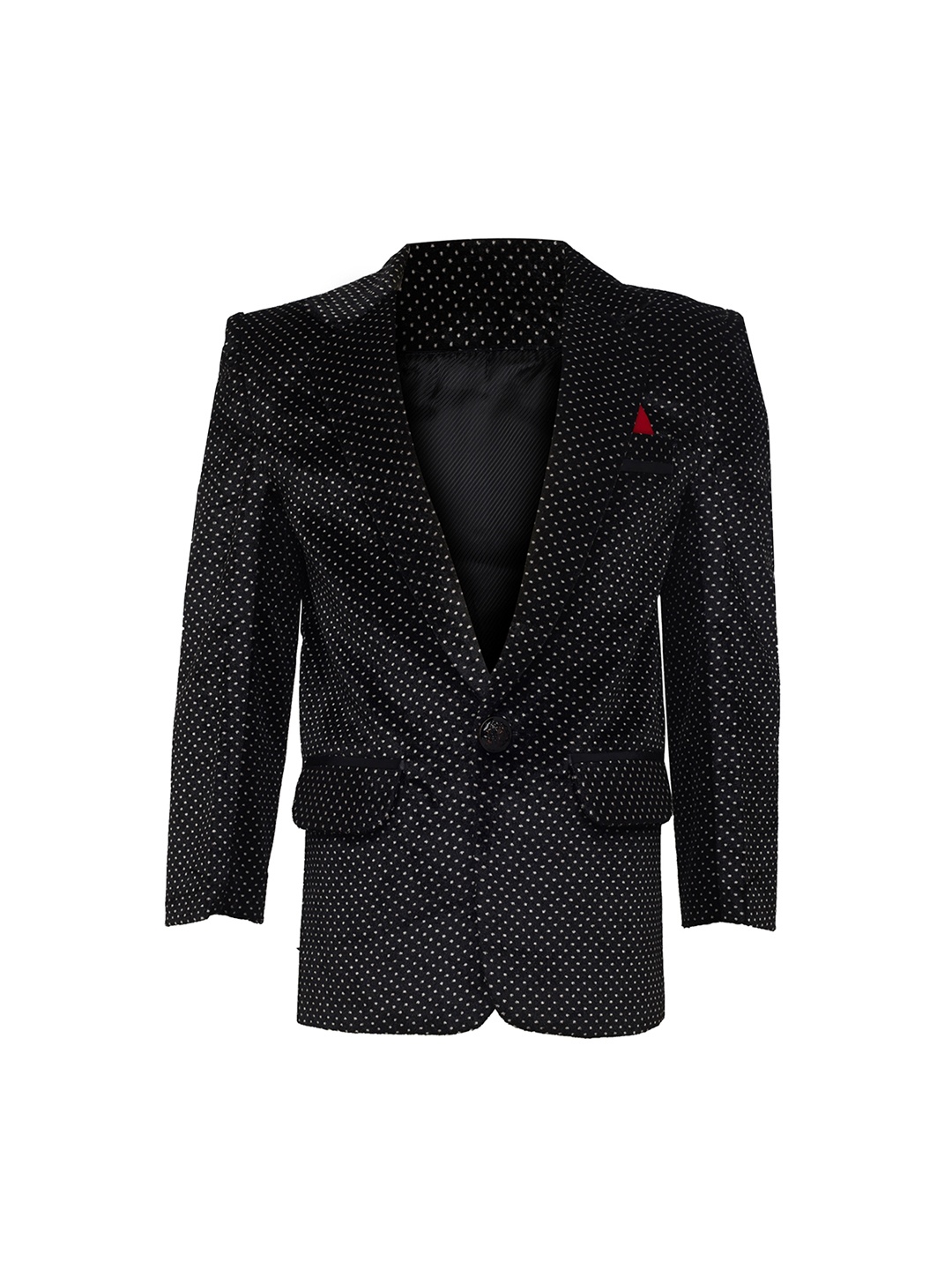 

Jeetethnics Boys Black & White Printed Single-Breasted Blazers