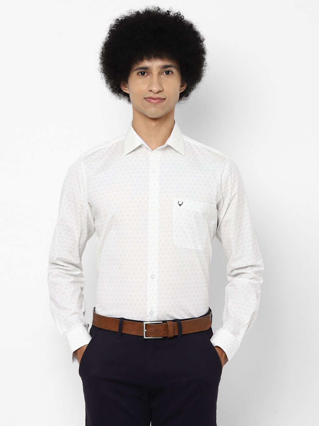 

Allen Solly Men White Slim Fit Printed Casual Shirt