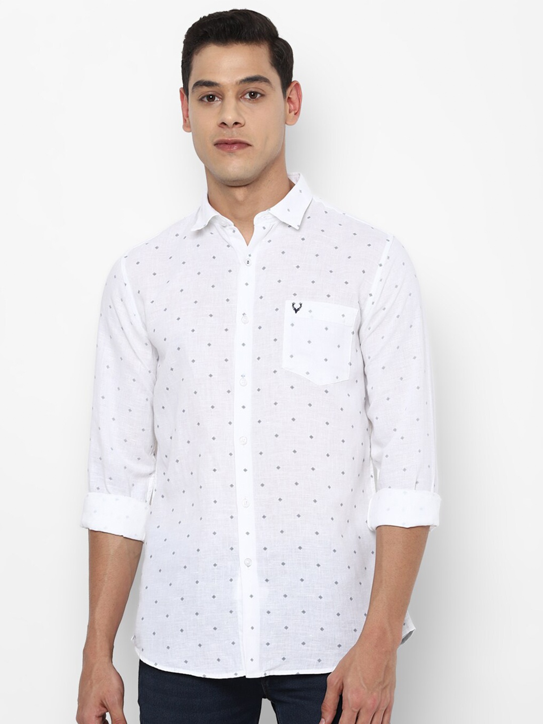 

Allen Solly Men White Slim Fit Printed Casual Shirt