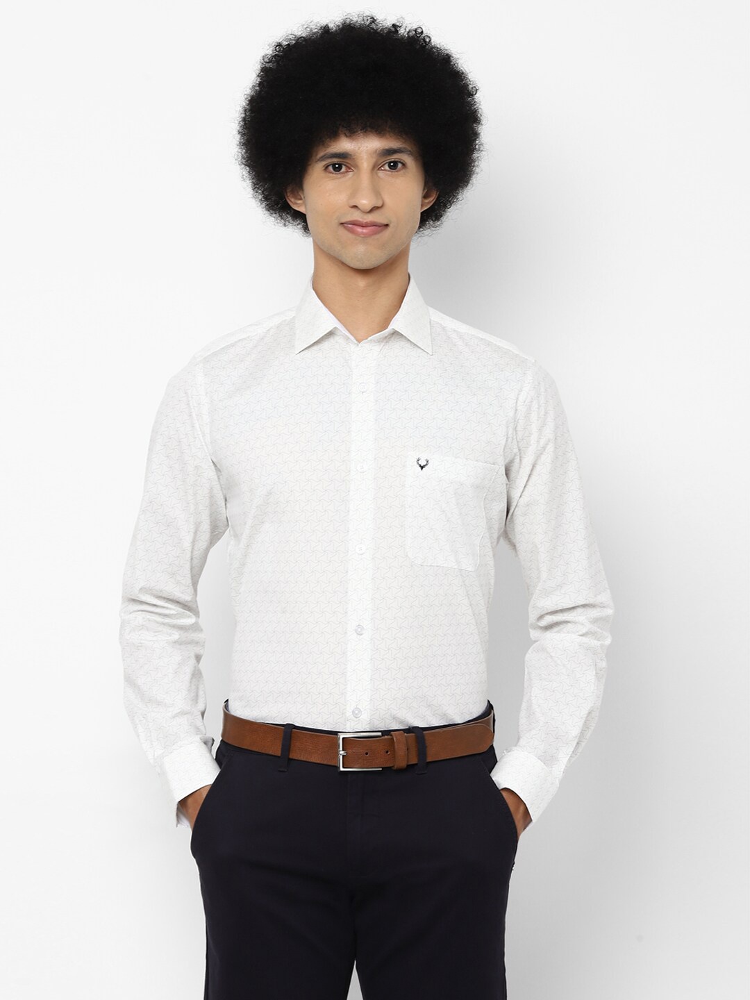 

Allen Solly Men White Slim Fit Printed Casual Shirt