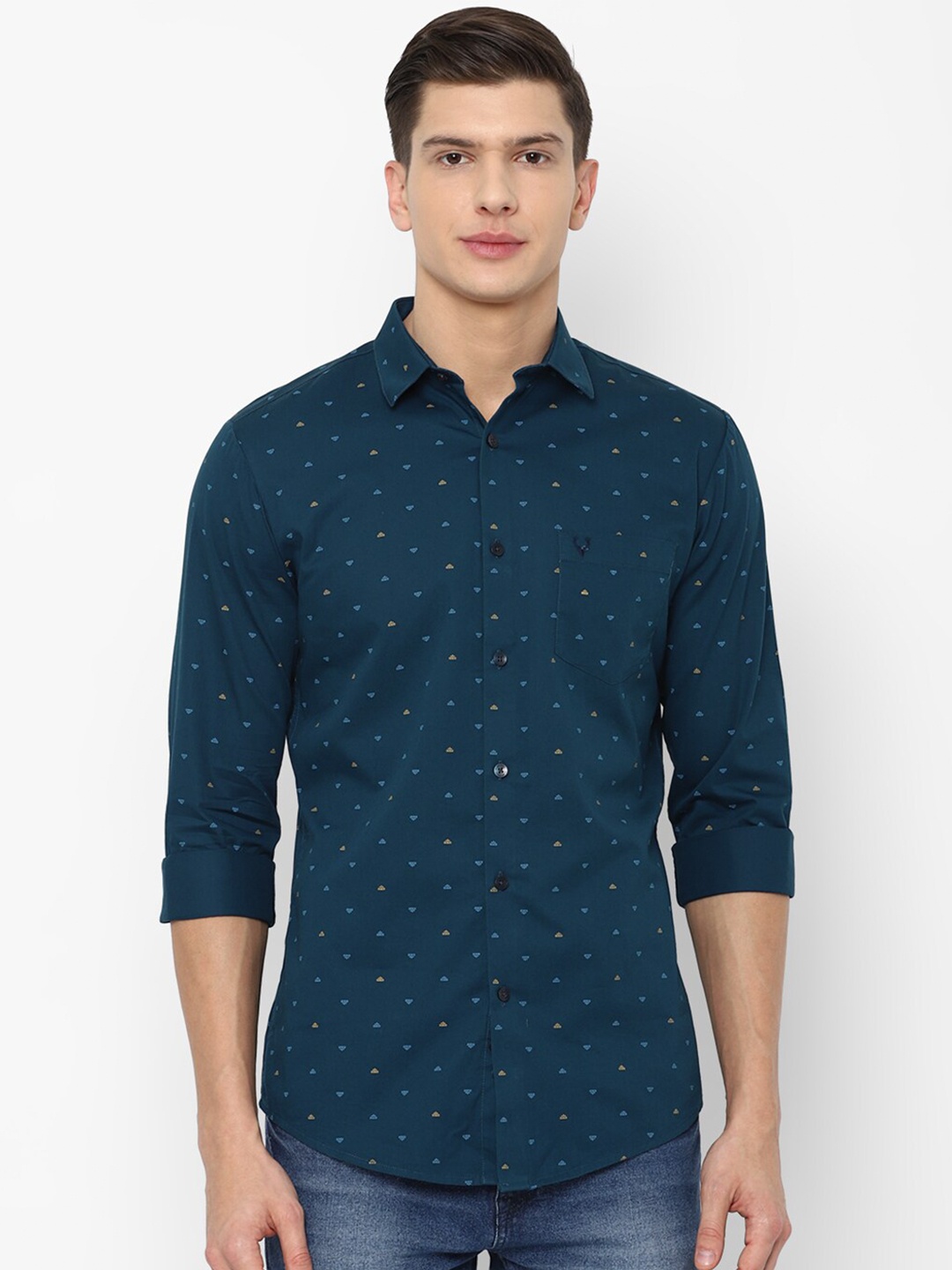 

Allen Solly Men Blue Slim Fit Printed Casual Shirt