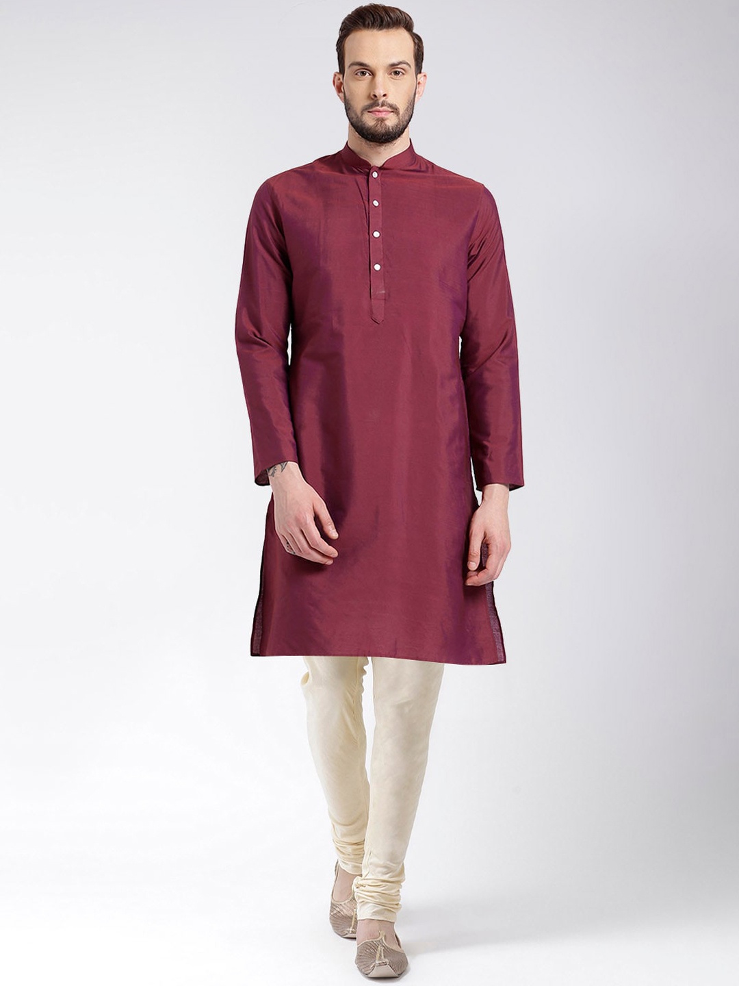 

KISAH Men Maroon Kurta with Churidar