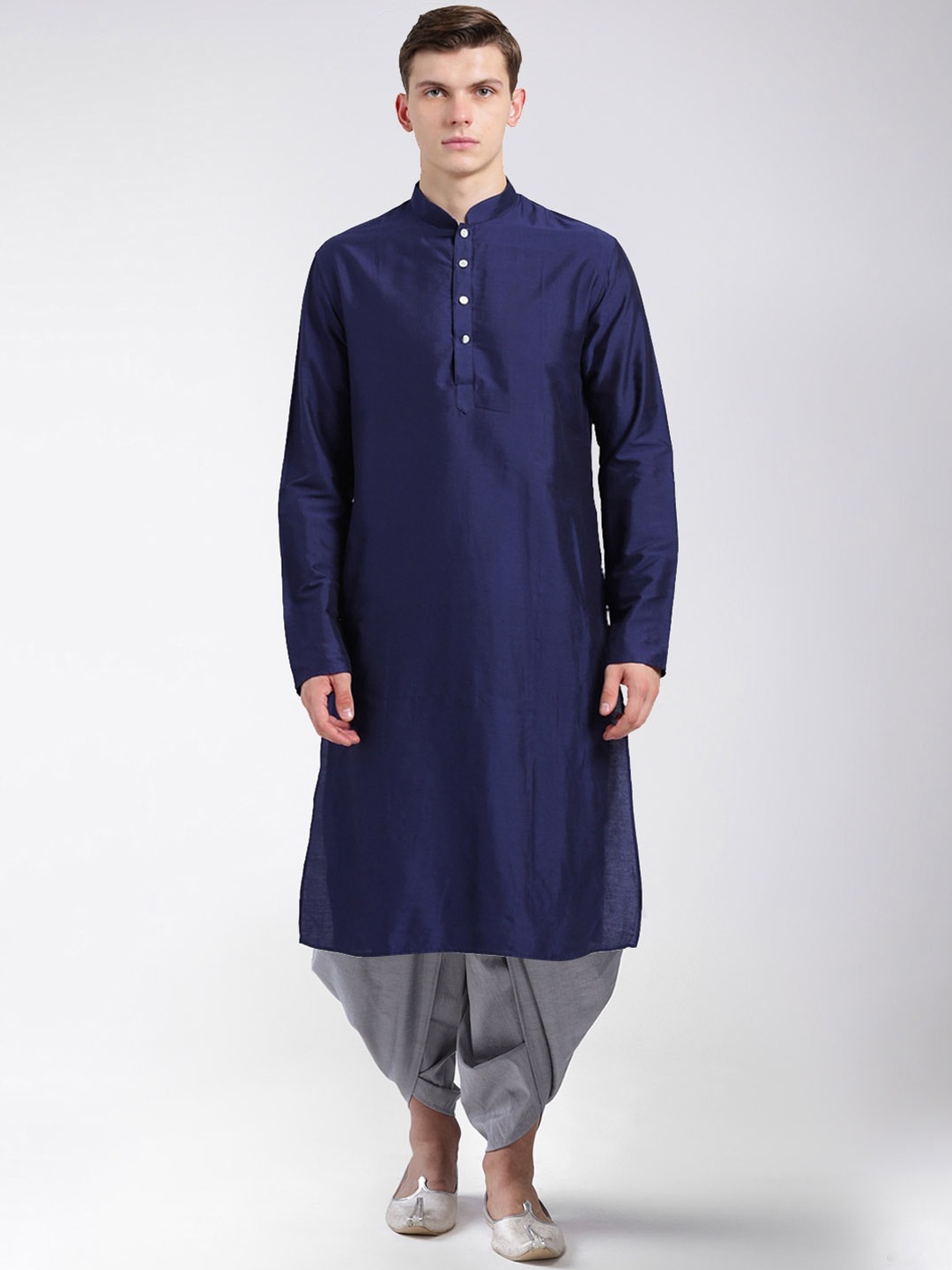 

KISAH Men Navy Blue Kurta with Dhoti Pants