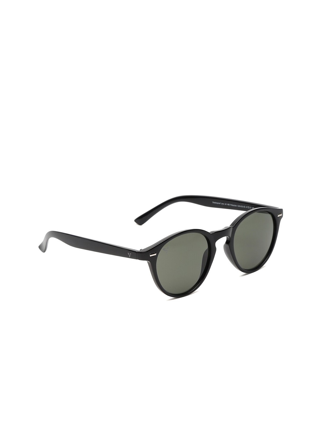 

SUNNIES Unisex Green Lens & Black Round Sunglasses with UV Protected Lens SUNNIES-013-C6