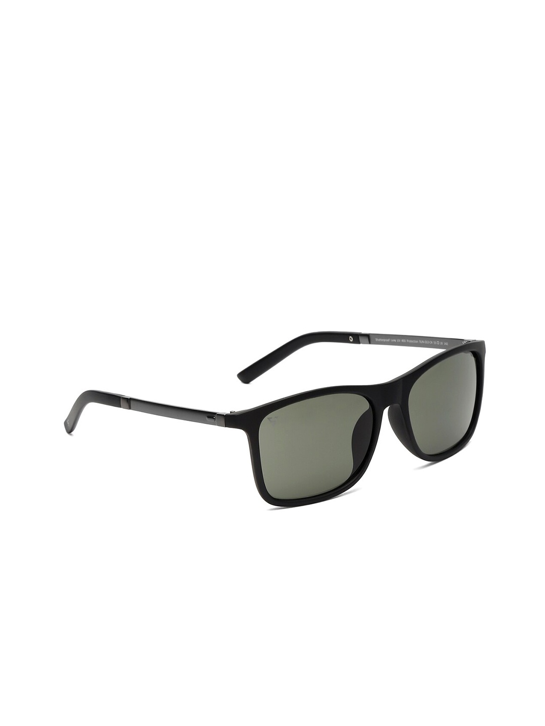 

SUNNIES Unisex Green UV Protected Lens & Black Wayfarer Sunglasses 012-C4