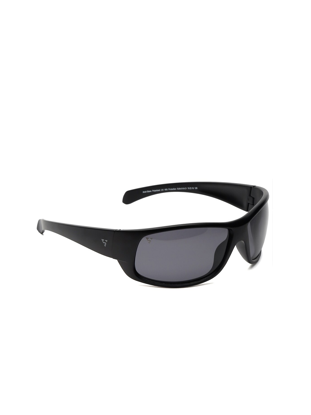

SUNNIES Unisex Grey Lens & Black Rectangle Sunglasses SUNNIES-015-C1