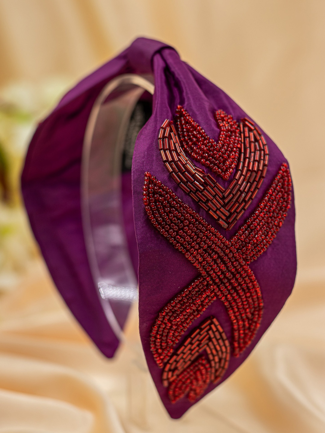 

Bellofox Women Purple & Maroon Embellished Hairband