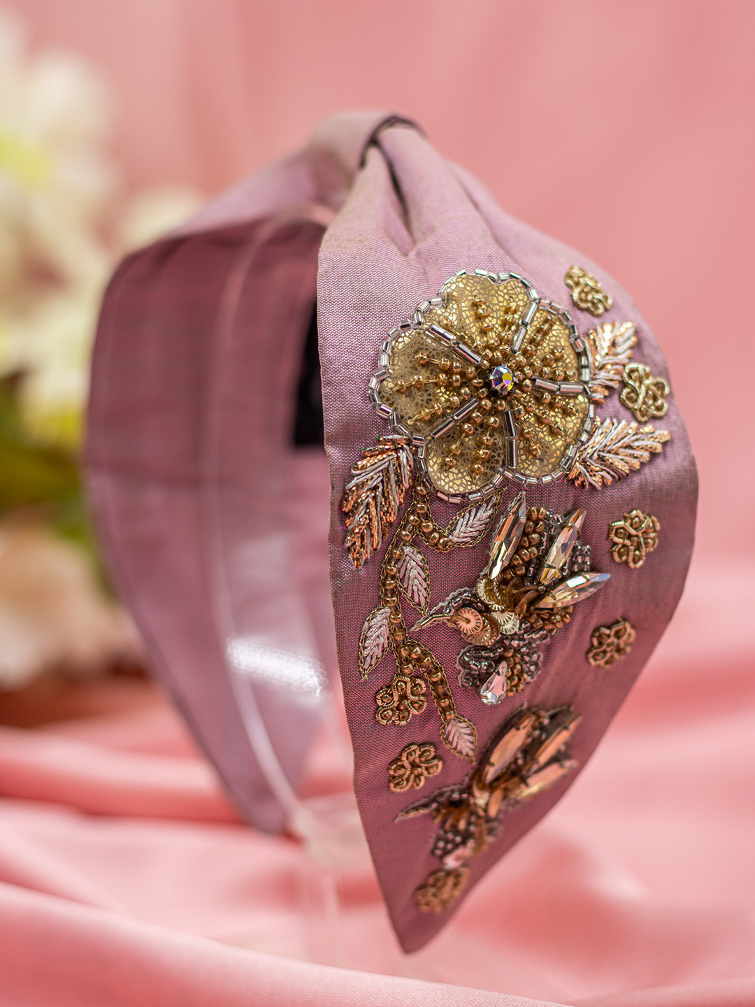 

Bellofox Women Pink & Gold-Toned Embellished Hairband