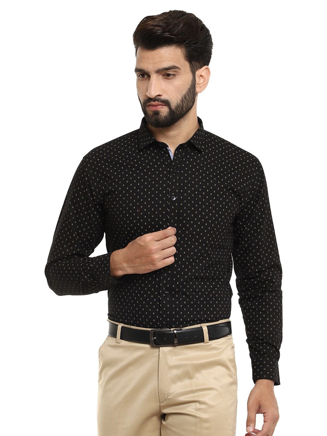 

V-Mart Men Black Standard Printed Formal Shirt