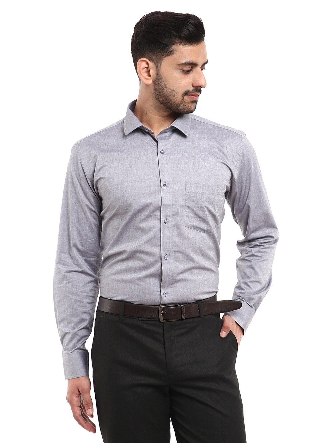 

V-Mart Men Grey Standard Formal Shirt