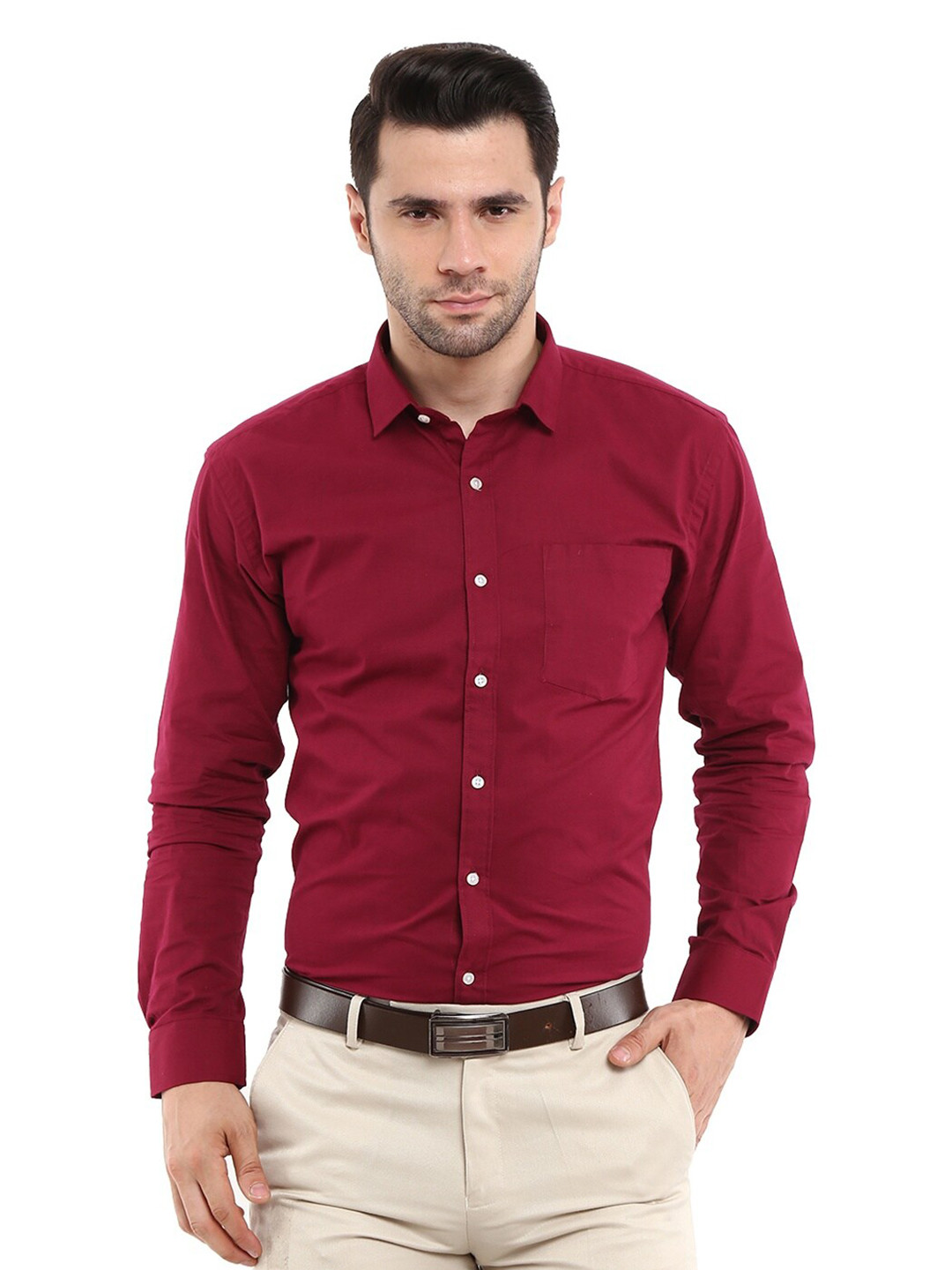 

V-Mart Men Maroon Standard Formal Shirt