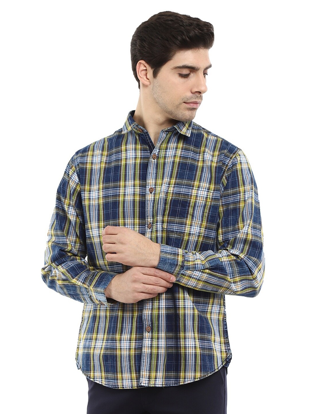 

V-Mart Men Green Standard Tartan Checks Checked Casual Shirt