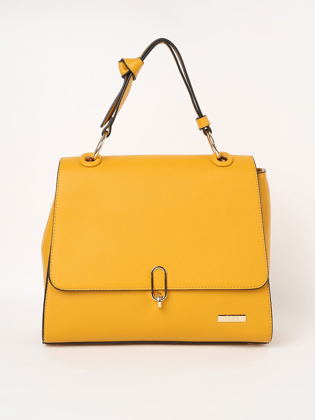 

CODE by Lifestyle Mustard Yellow Structured Satchel Bag