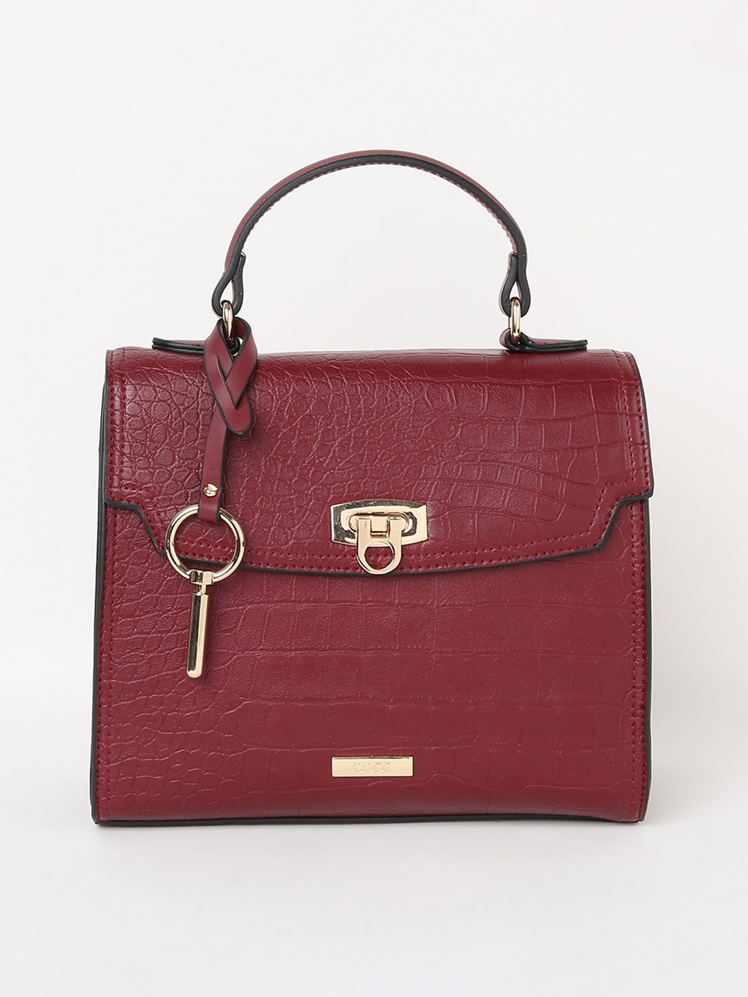 

CODE by Lifestyle Maroon Textured Structured Satchel