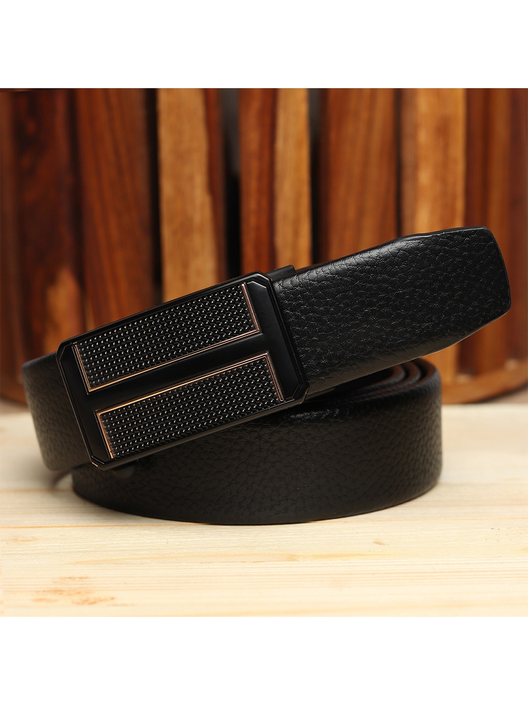 

Kastner Men Black Textured Formal Belt