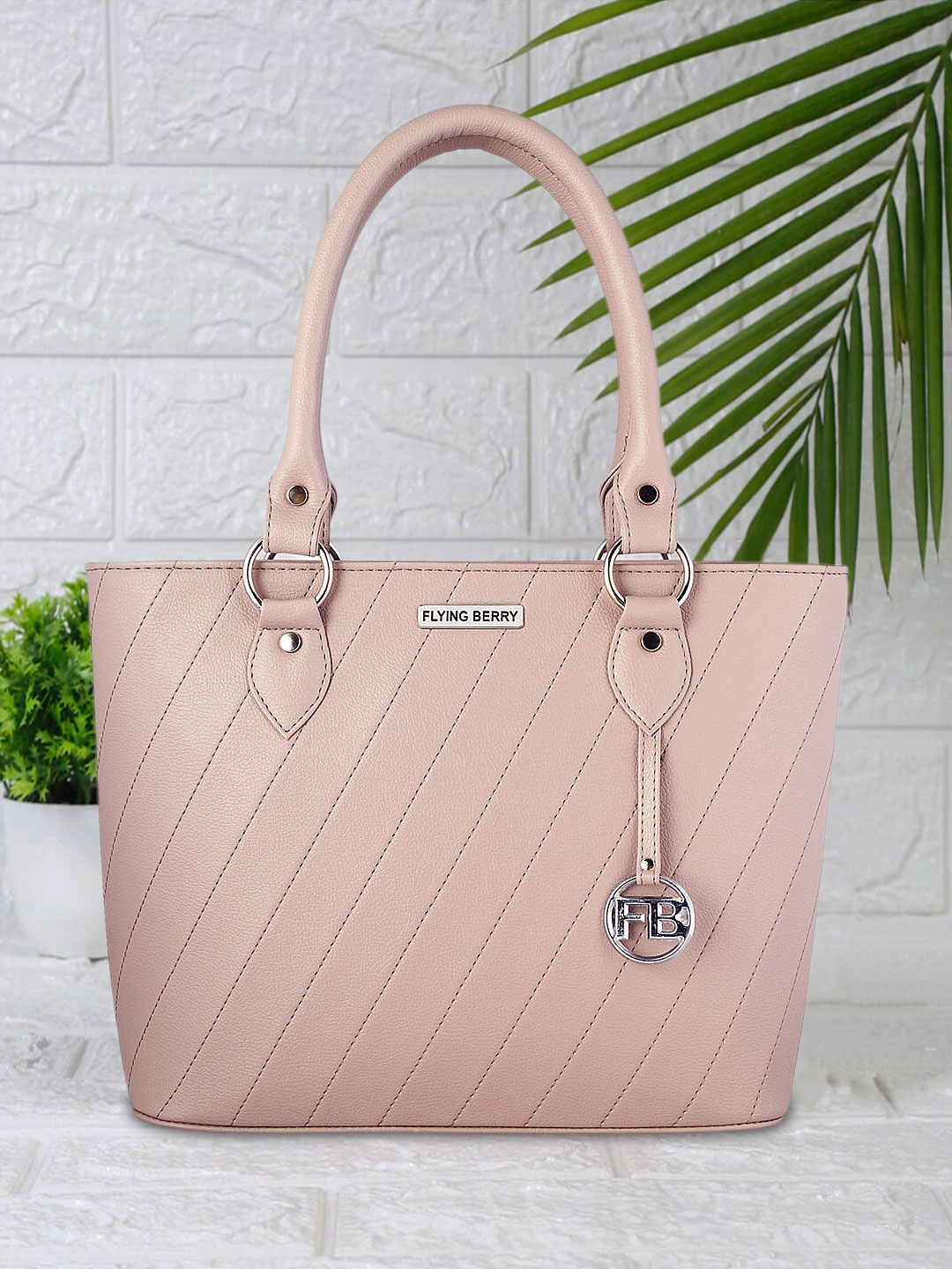 

FLYING BERRY Rose Quilted Structured Handheld Bag