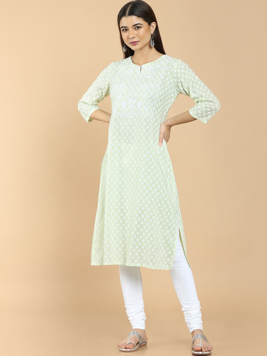 

Soch Women Green Printed Kurta