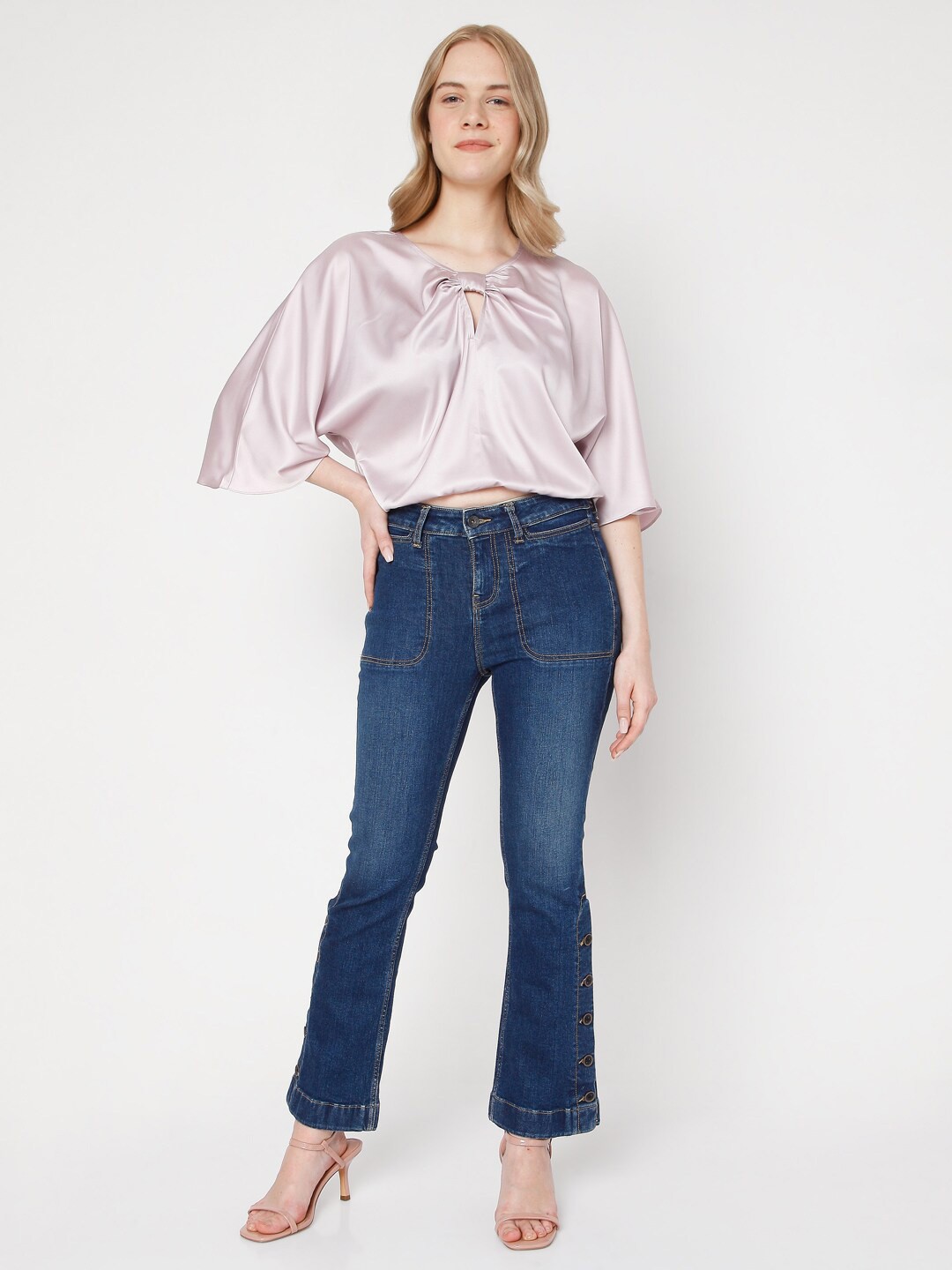 

Vero Moda Pink Tie-Up Neck Top