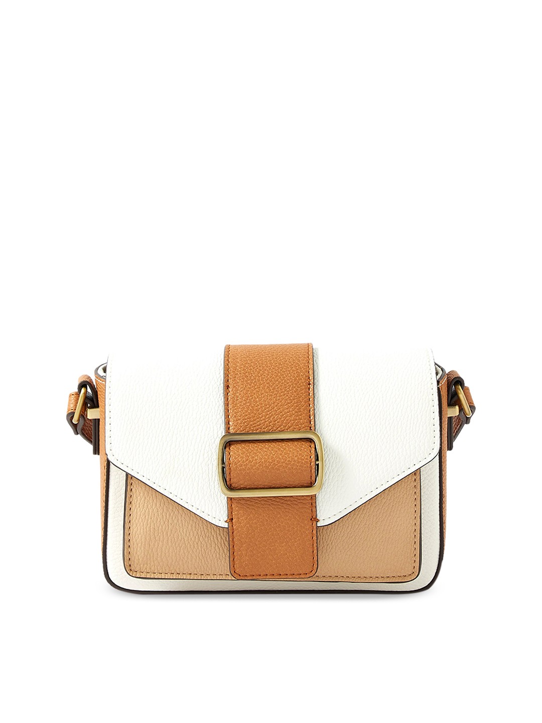 

Accessorize Beige Colourblocked PU Structured Satchel