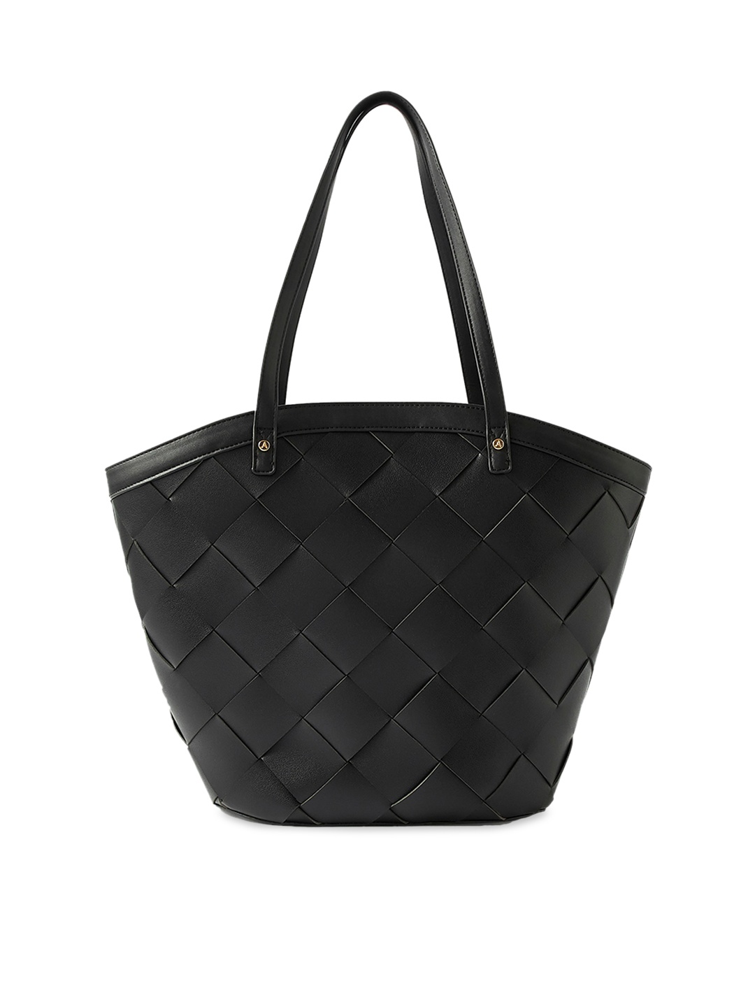 

Accessorize London Women Faux Leather Cross-Weave tote Bag, Black