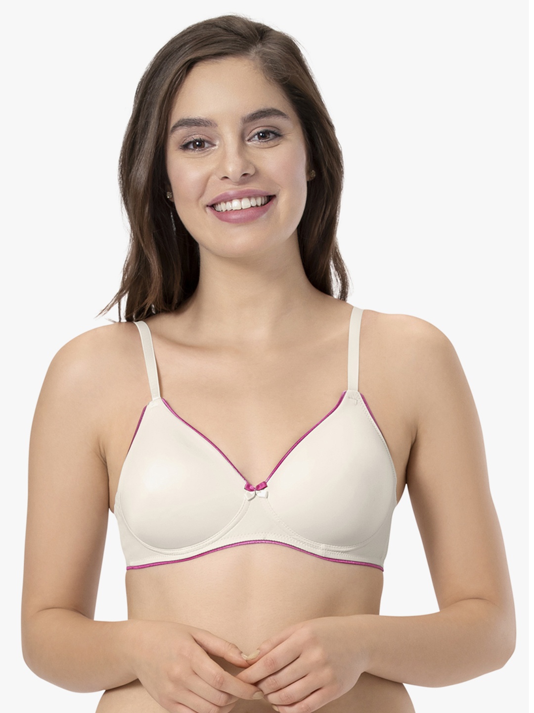 

Amante Solid Padded Wirefree Casual Chic T-Shirt Bra - BRA10901, Off white