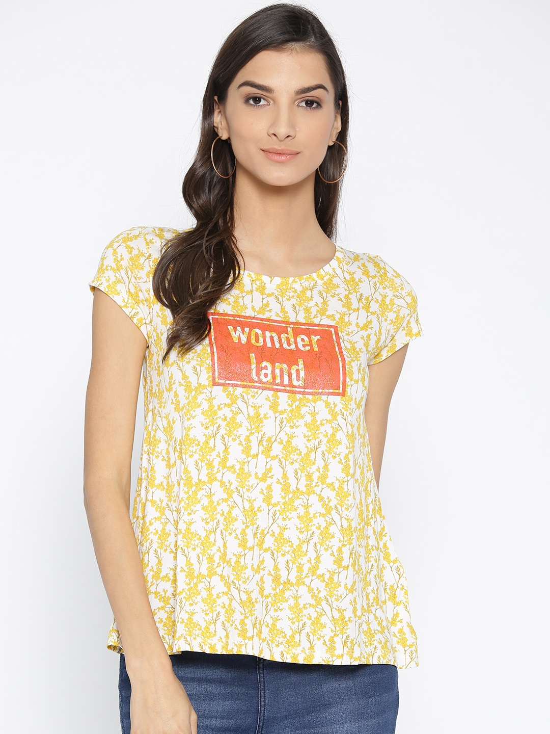 

Honey by Pantaloons Yellow Printed T-Shirt