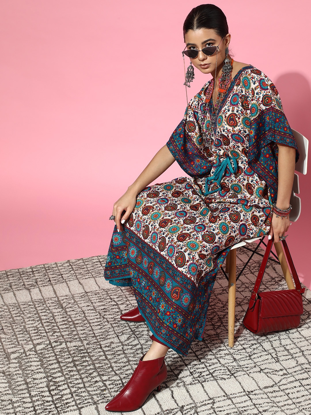 

Rang Gali Stunning Blue Crepe New Age Kaftan Kurta