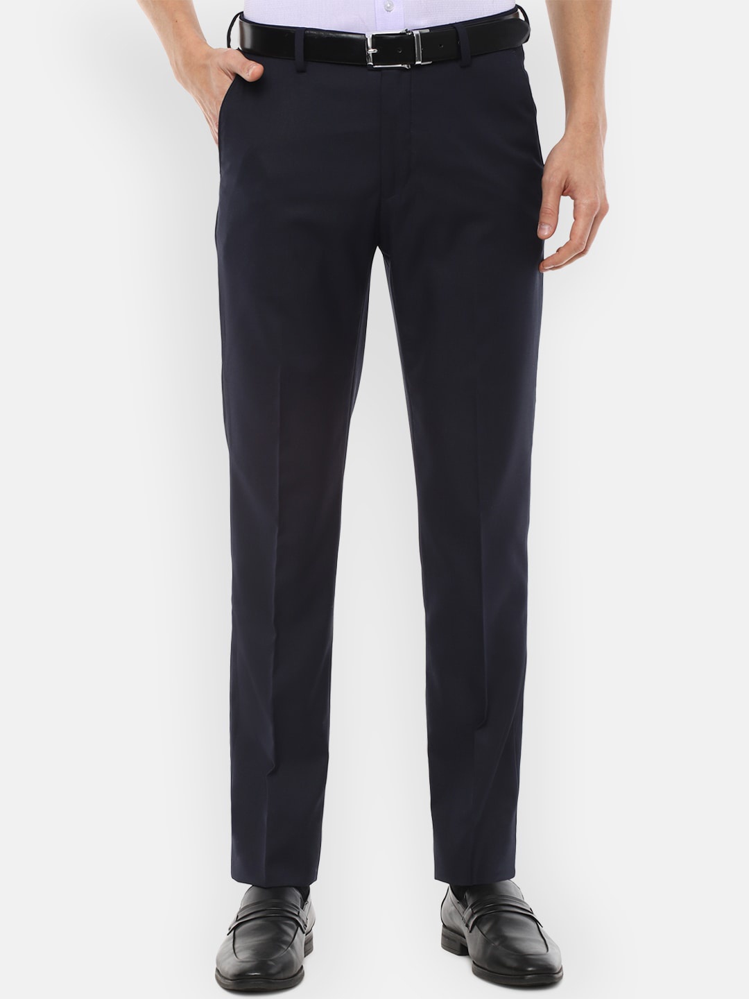 

Louis Philippe Men Navy Blue Slim Fit Trousers