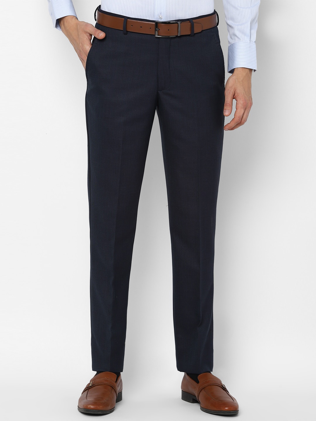 

Louis Philippe Men Navy Blue Slim Fit Trousers