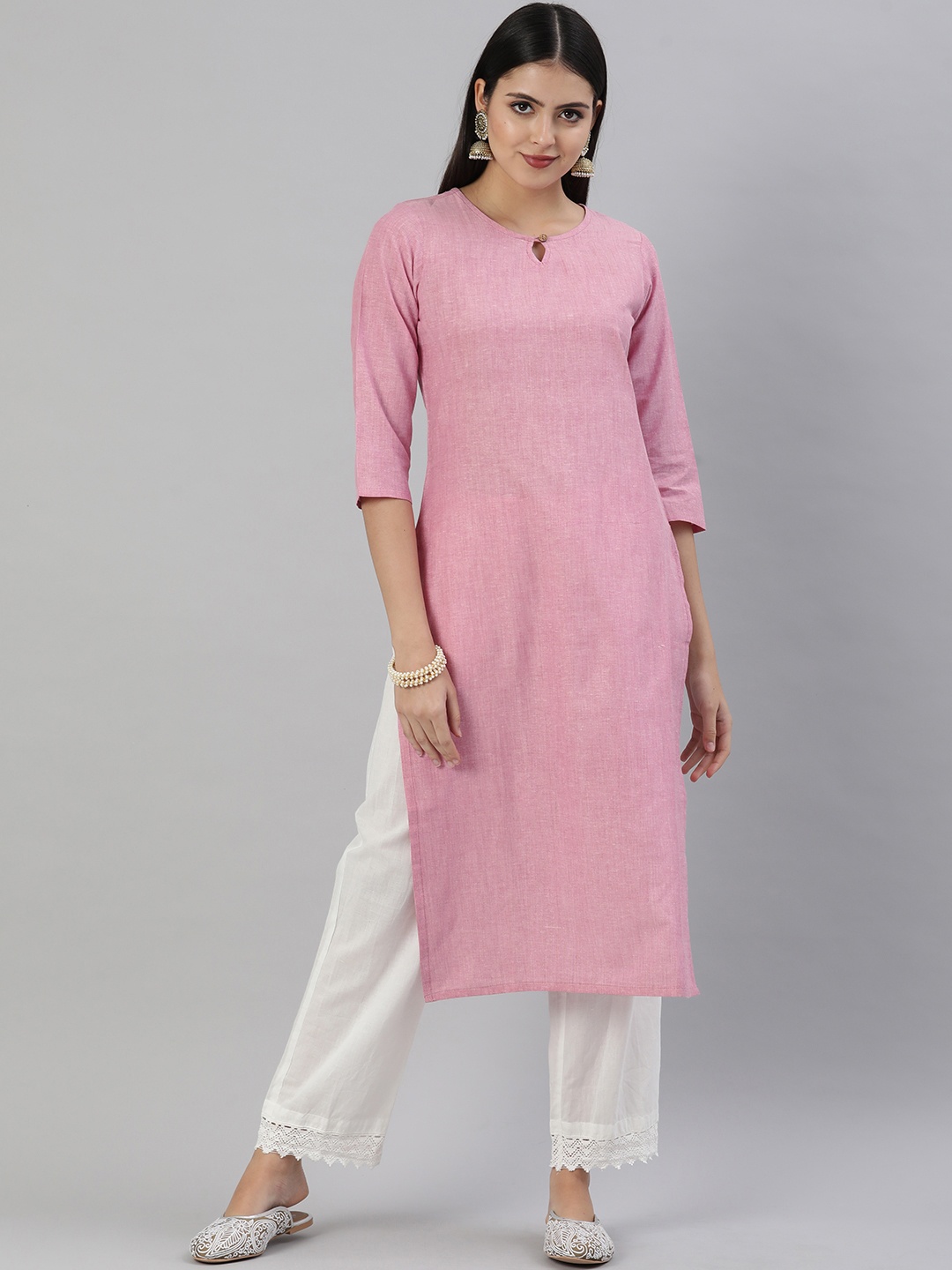 

KALINI Pink Solid Kurti