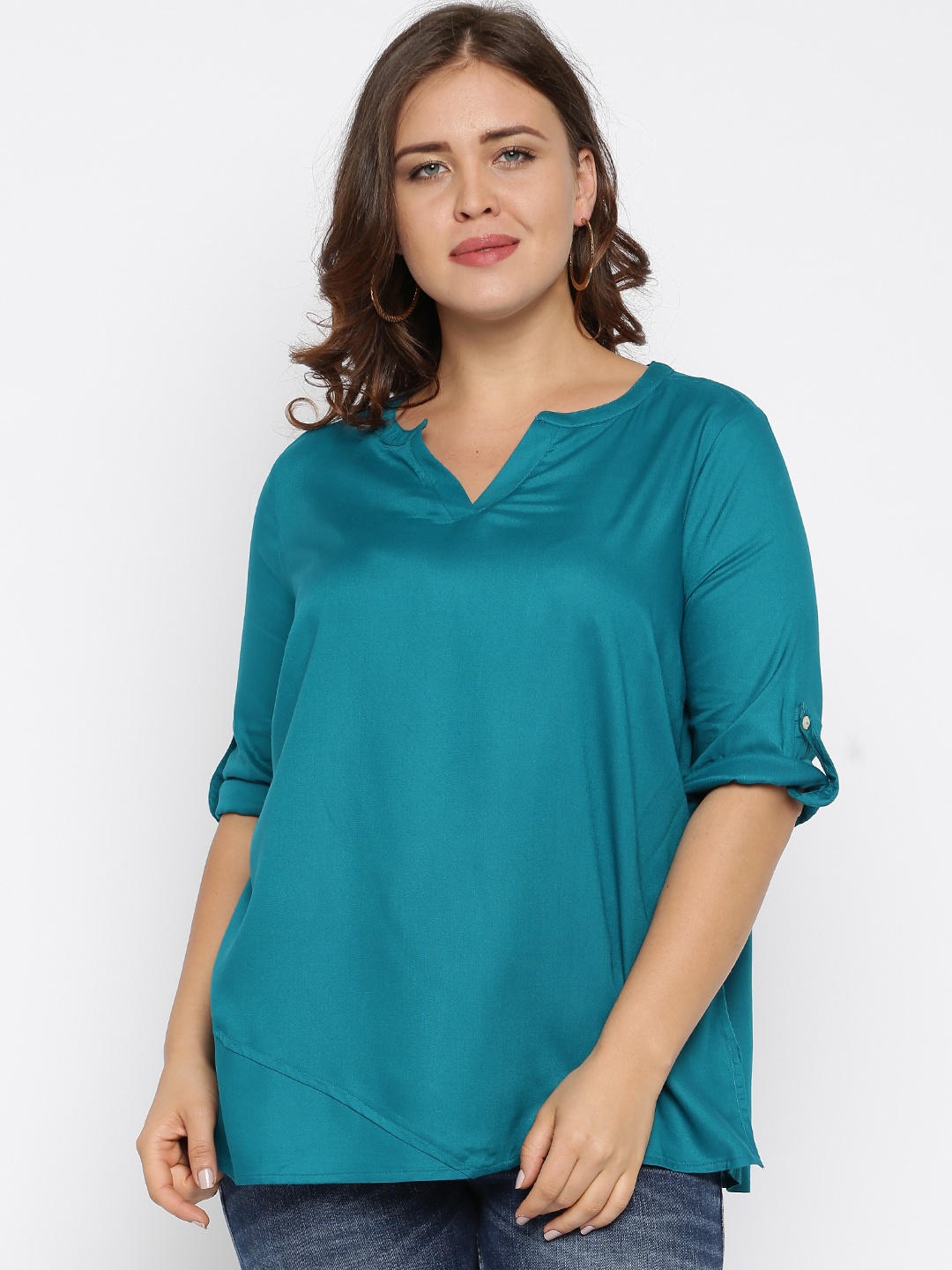 

ALTOMODA by Pantaloons Plus Size Blue Top
