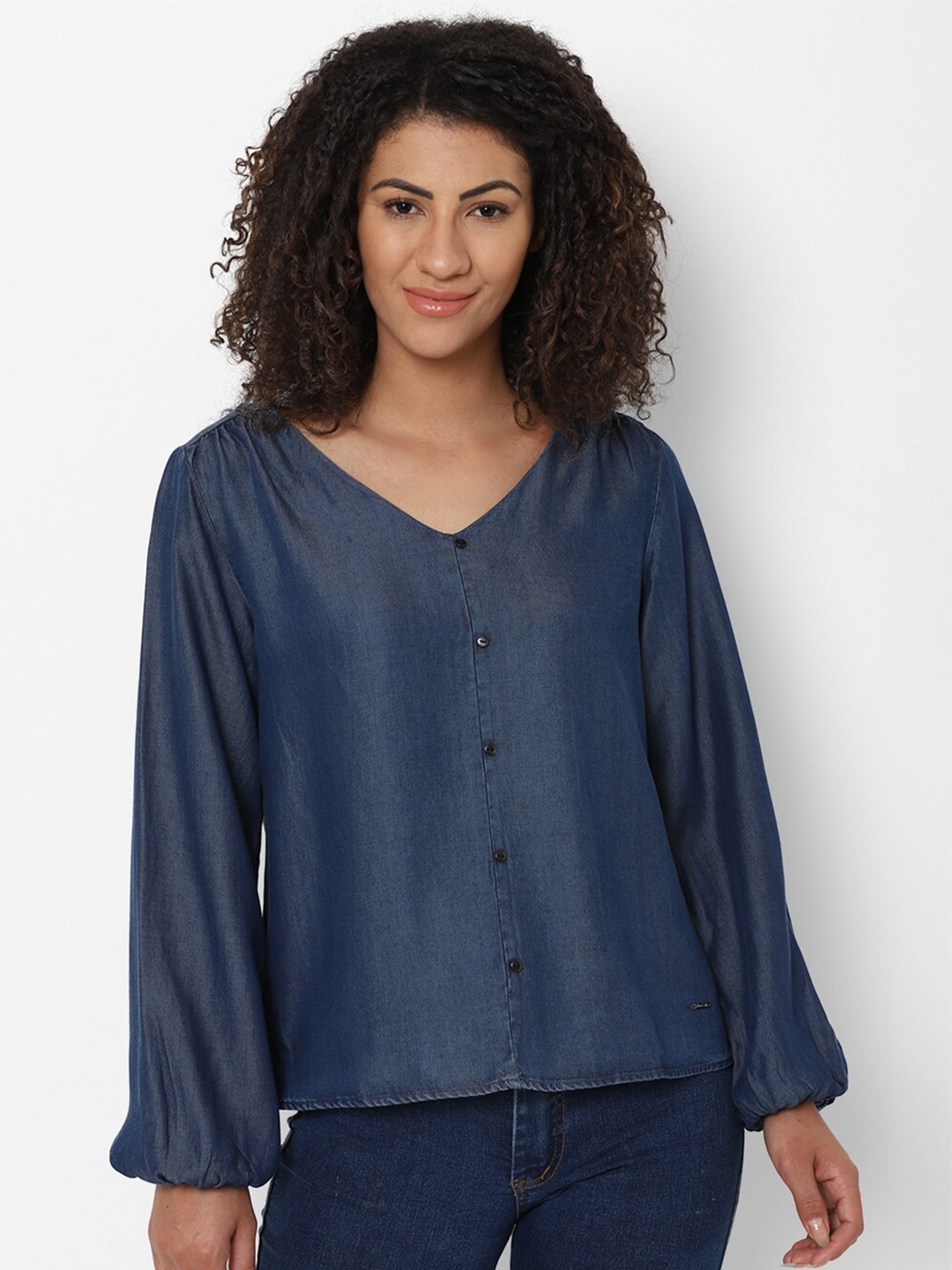 

Allen Solly Woman Women Navy Blue Solid Top