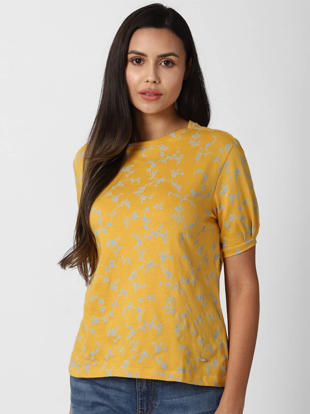 

Van Heusen Woman Yellow Floral Print Top