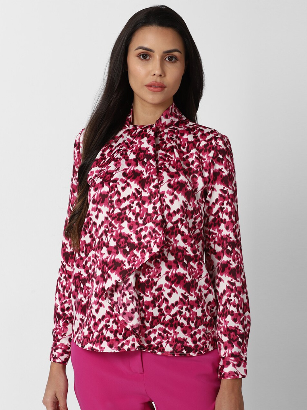 

Van Heusen Woman Pink Print Shirt Style Top