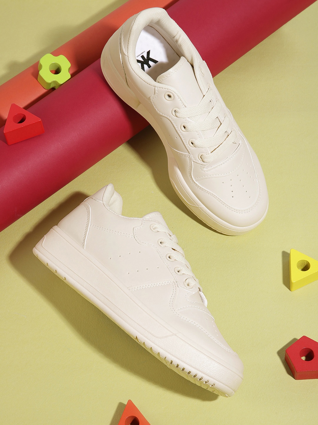 

Kook N Keech Women Perforated Sneakers, Off white