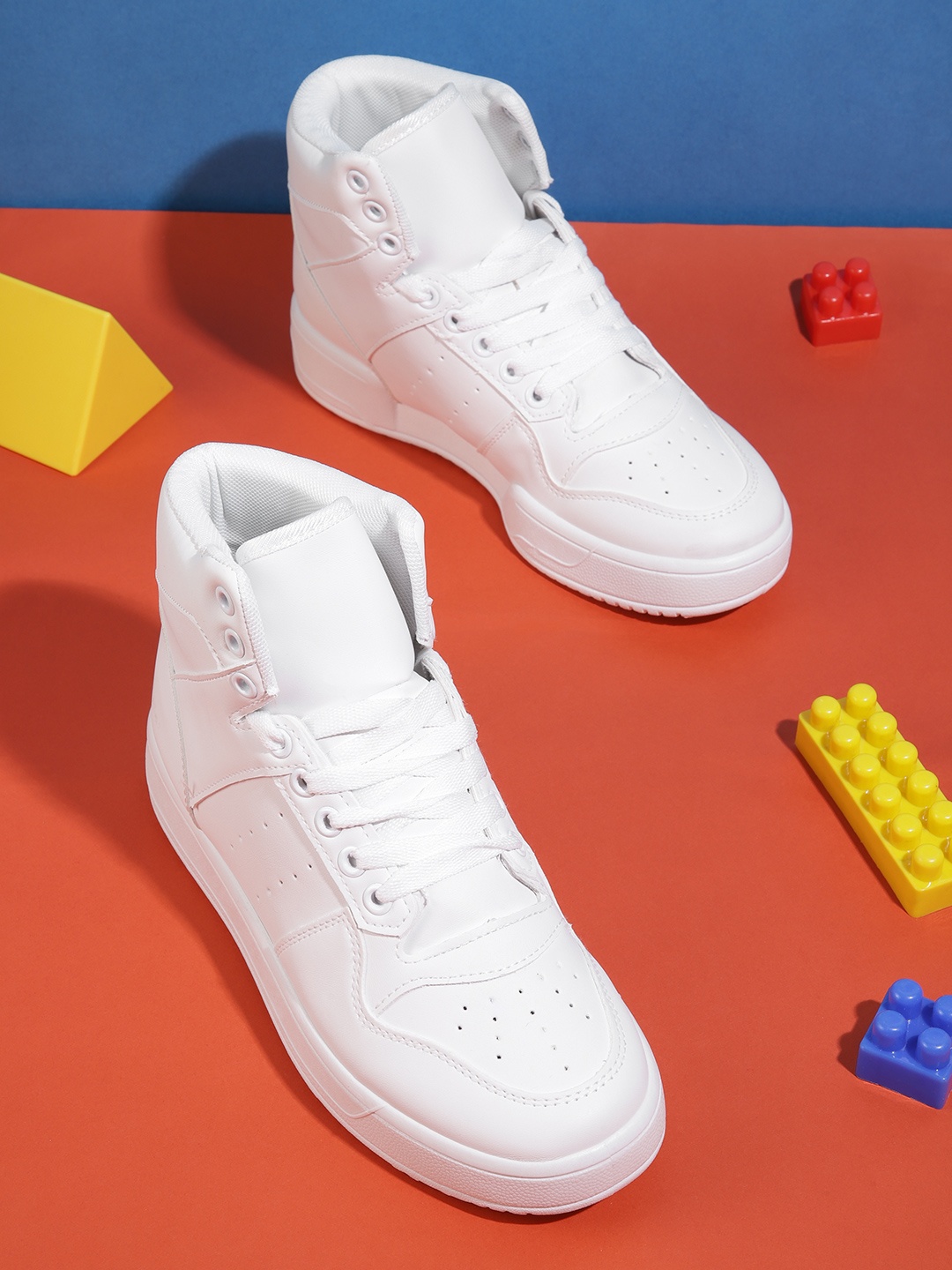 

Kook N Keech Women Perforated Mid-Top Sneakers, White