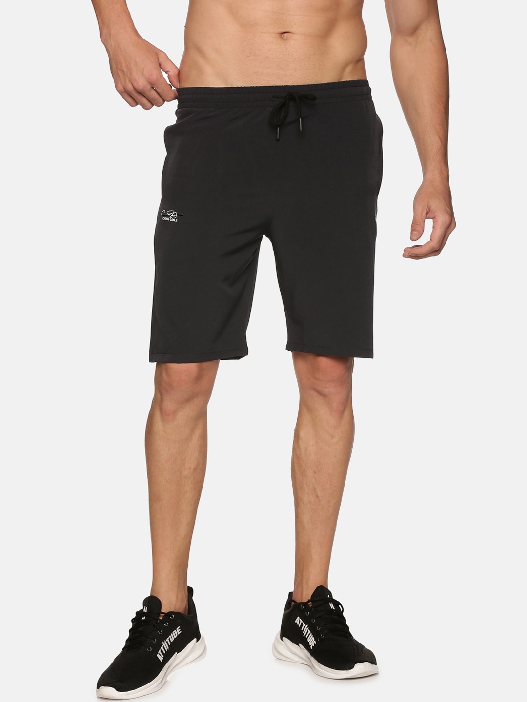 

ATTIITUDE Men Grey Low-Rise Rapid-Dry Slim Fit Sports Shorts