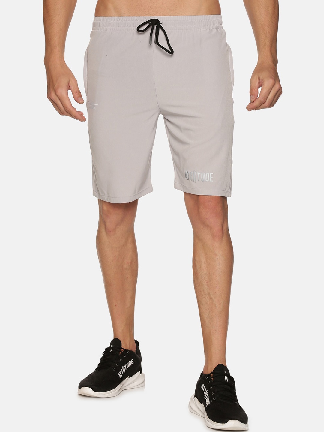

ATTIITUDE Men Grey Low-Rise Slim Fit Sports Shorts