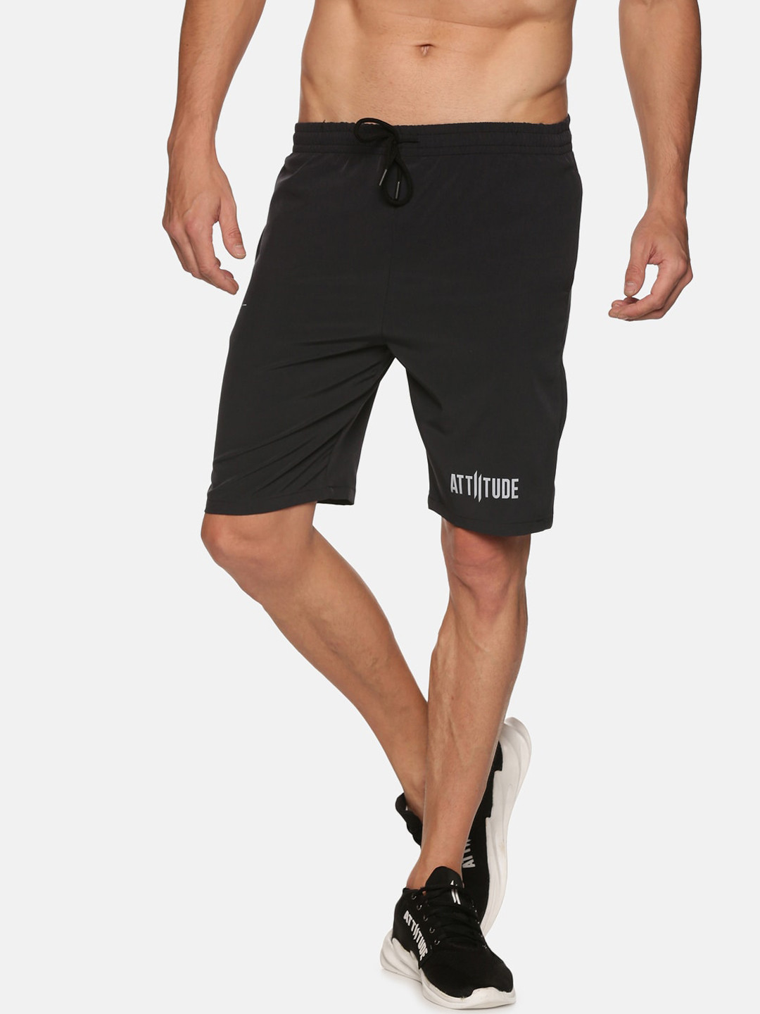 

ATTIITUDE Men Grey Low-Rise Rapid-Dry Slim Fit Sports Shorts