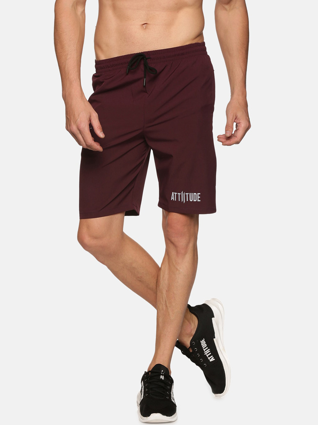 

ATTIITUDE Men Maroon Low-Rise Rapid Dry Slim Fit Sports Shorts