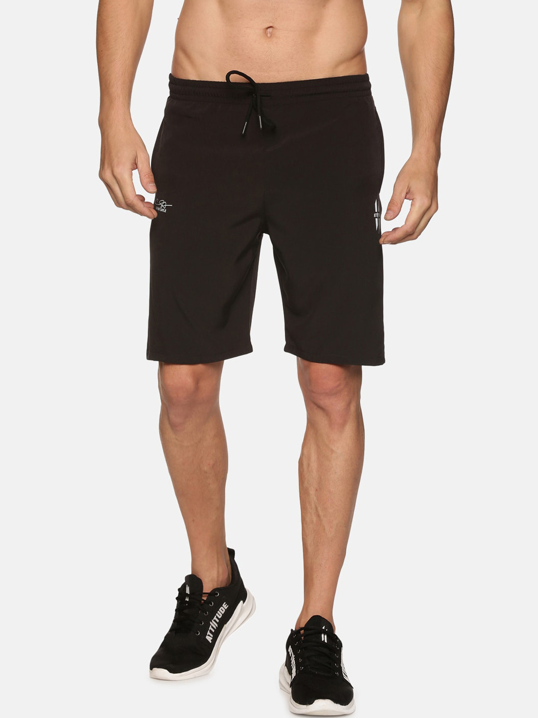 

ATTIITUDE Men Black Low-Rise Slim Fit Sports Shorts
