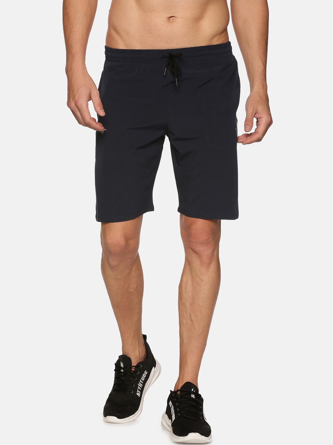 

ATTIITUDE Men Navy Blue Low-Rise Slim Fit Sports Shorts