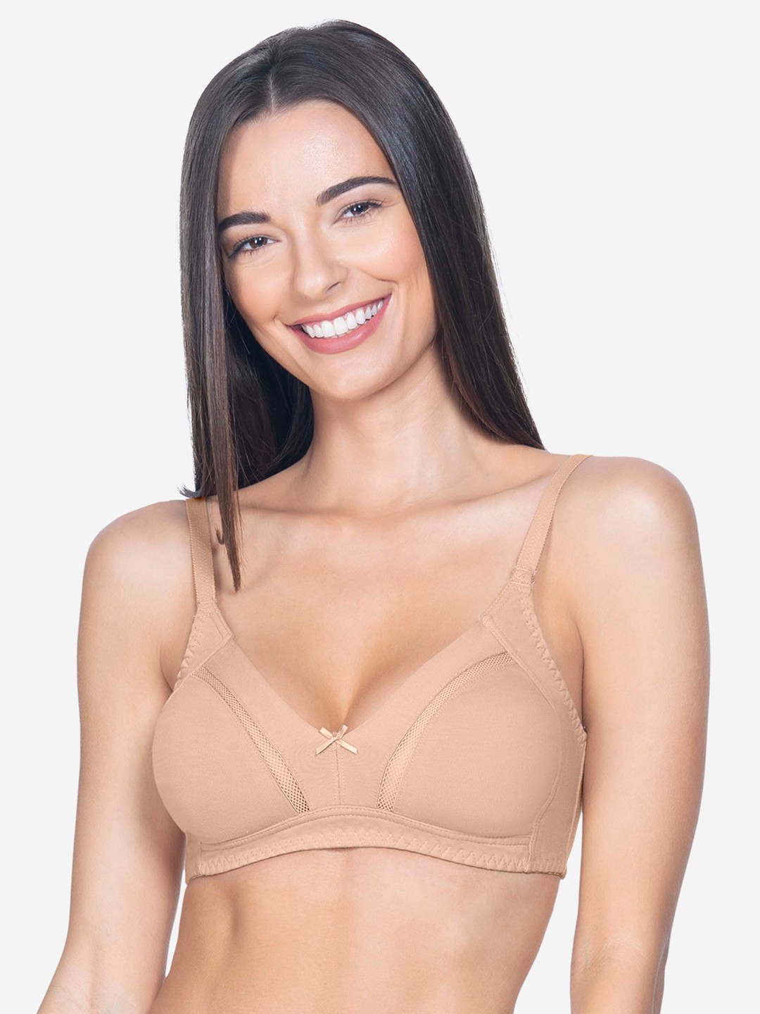 

Amante Solid Non Padded Wirefree Perfect Poise Super Support Bra - BRA10412, Nude