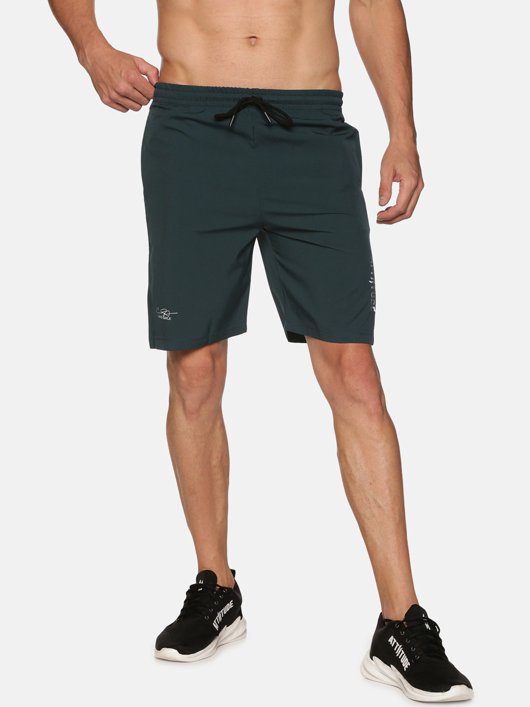 

ATTIITUDE Men Olive Green Low-Rise Rapid Dry Slim Fit Sports Shorts