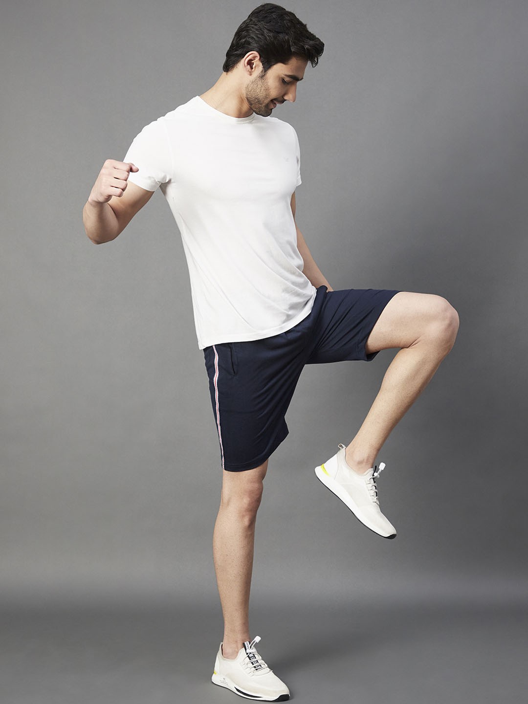 

Rigo Men Navy Blue Solid Cotton Running Shorts