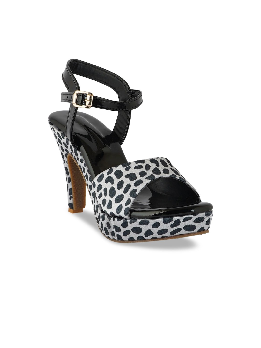

Walkfree Grey & Black Animal Printed Stiletto Heels