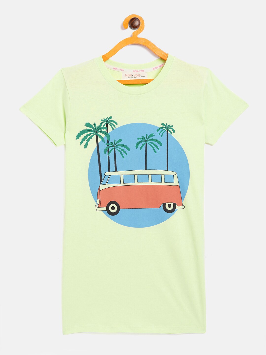 

Noh Voh - SASSAFRAS Kids Green & Blue T-shirt Pure Cotton Dress