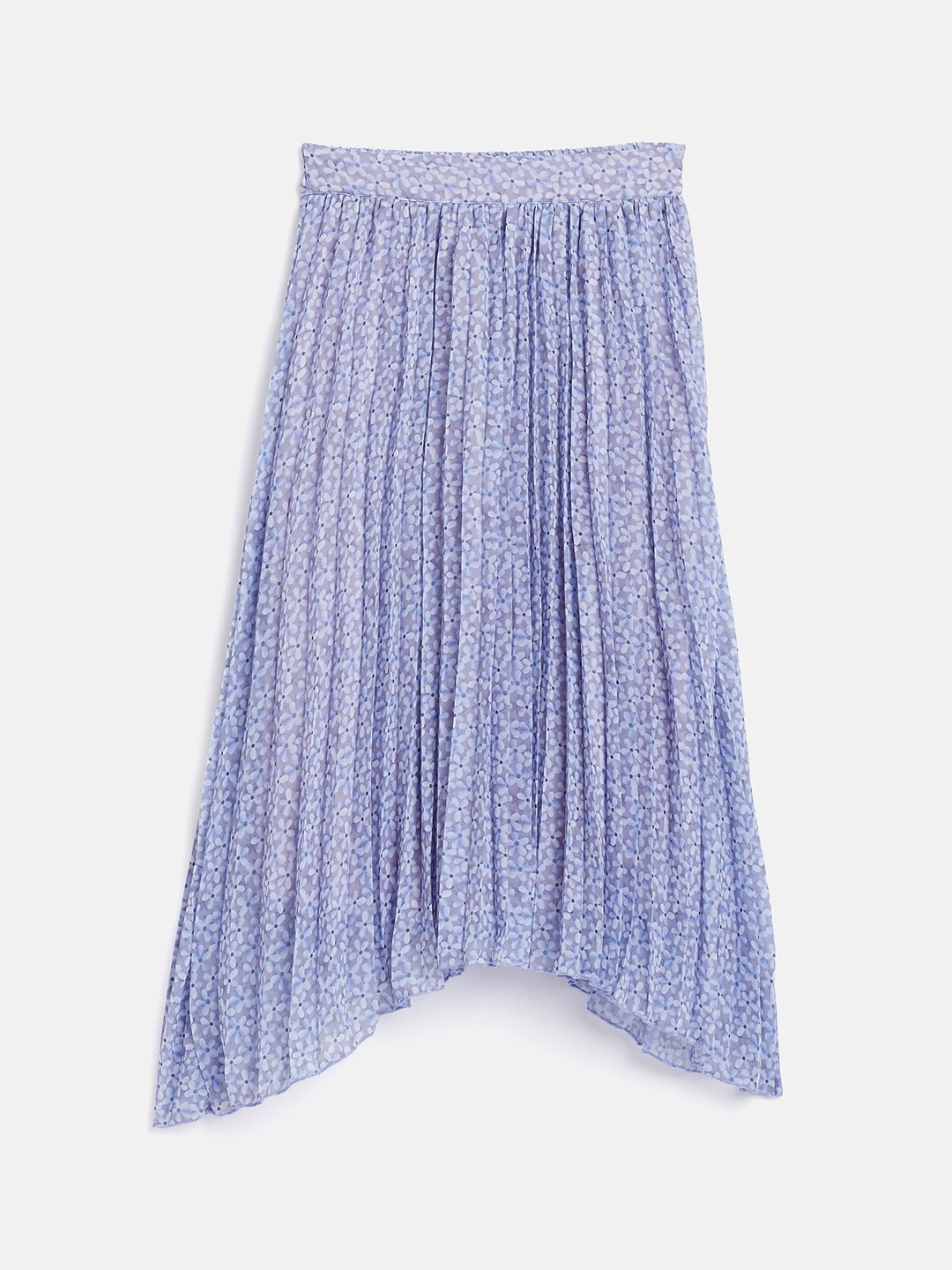 

Noh.Voh - SASSAFRAS Kids Girls Lavender Printed A-Line Accordion Pleated Midi Skirt